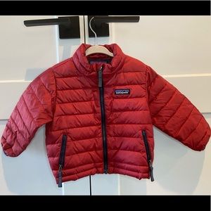 Red jacket jacket with navy trim Patagonia Boys 12-18month down sweater jacket